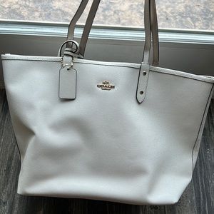 Beautiful black and white reversible Coach tote!